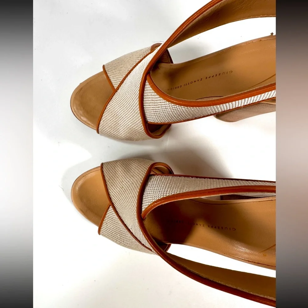 Giuseppe Zanotti Canvas and Leather Heel Sandals - Picture 5 of 14